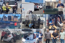 collage of photos nonprofits picking up furniture